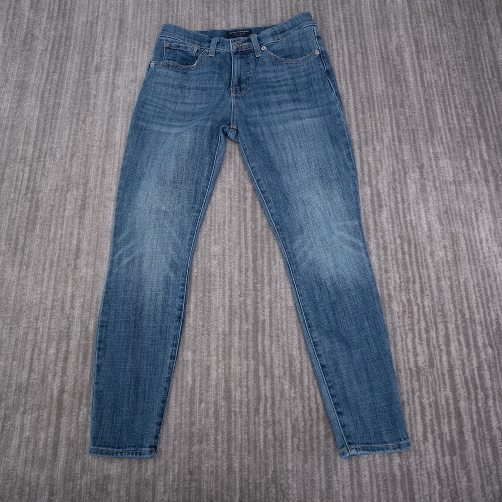 Lucky Brand Ava Skinny Jeans Womens 6/28 Blue Excellent Mid Rise Ankle Denim